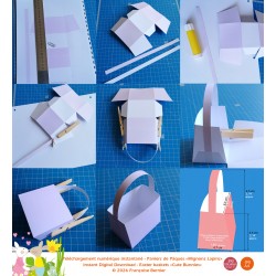 Pas à pas en image du montage des paniers  de Pâques "Mignons lapins" de la petite taille.