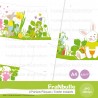 Détail des illustrations des paniers de Pâques "Mignons lapins".