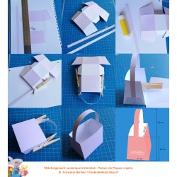 Pas à pas en images du montage des paniers "Lapin de Pâques" de la petite taille.