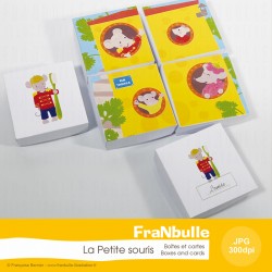 Printable "The Little Mouse", square boxes for small gifts, baby teeth box, cards