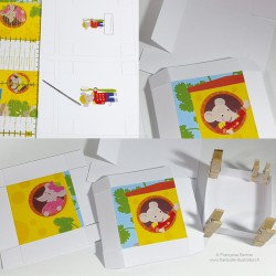 Printable "The Little Mouse", square boxes for small gifts, baby teeth box, cards
