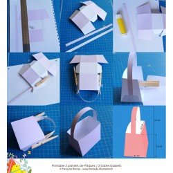 Pas à pas pour fabriquer les petits paniers de Pâques en papier.