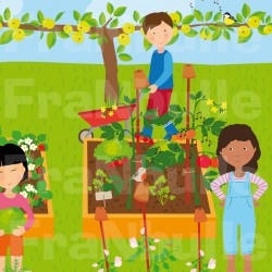 Illustration "school gardening"