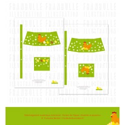 Printable DIY Easter small baskets with hen and chicks motif