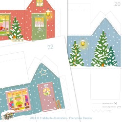 Printable Advent Calendar "The village of Santa Claus"