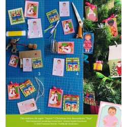 Printable kit DIY pour fabriquer décoration de sapin et Boite forme maison   "la Maison du Père Noël"