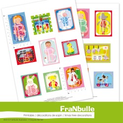 Printable kit DIY pour fabriquer décoration de sapin et Boite forme maison   "la Maison du Père Noël"