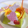 Printable small candy baskets "White rabbits" Easter table decoration