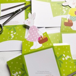 WIP des contenants pour œufs de Pâques thème lapins.