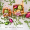 Printable small candy baskets "White rabbits" Easter table decoration