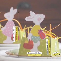 Printable small candy baskets "White rabbits" Easter table decoration