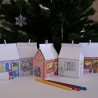 Advent calendar village to colour in. Large boxes.