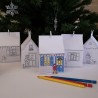 Advent calendar village to colour in. Large boxes.