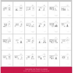 Advent calendar village to colour in. Large boxes.