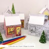 Advent calendar village to colour in. Large boxes.